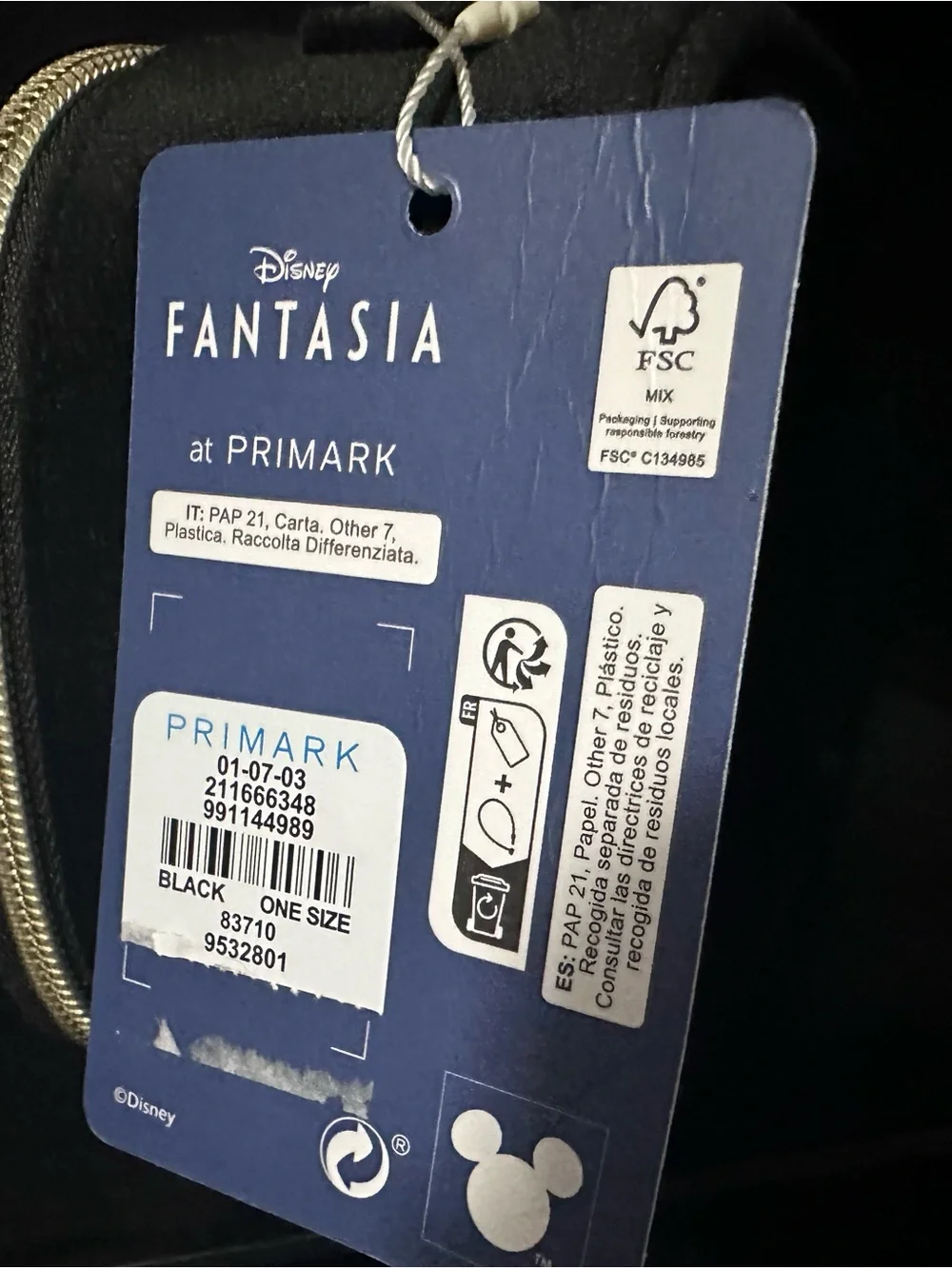 Disney Primark cosmetic bag NWT